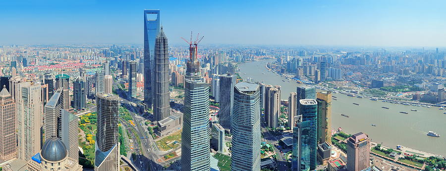 Shanghai Aerial Panorama #1 Photograph By Songquan Deng - Fine Art America