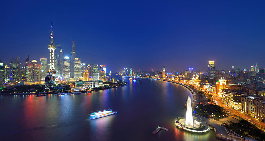Shanghai Cityscape Across Huangpu River #1 Photograph by Wei Fang