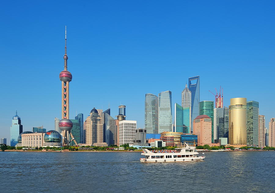 Shanghai skyline #1 Photograph by Songquan Deng
