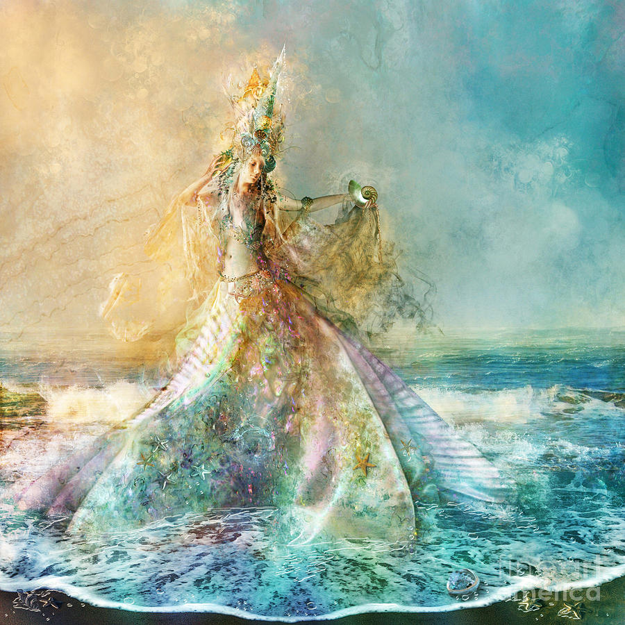Fantasy Digital Art - Shell Maiden #1 by MGL Meiklejohn Graphics Licensing
