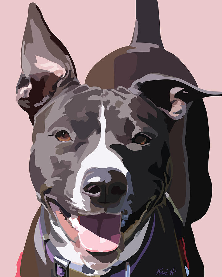 Pitbull Digital Art - Sheltered I #1 by Kris Hackleman