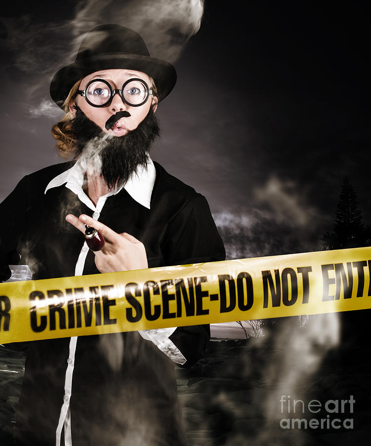Sherlock Holmes detective at crime scene #1 Photograph by Jorgo Photography