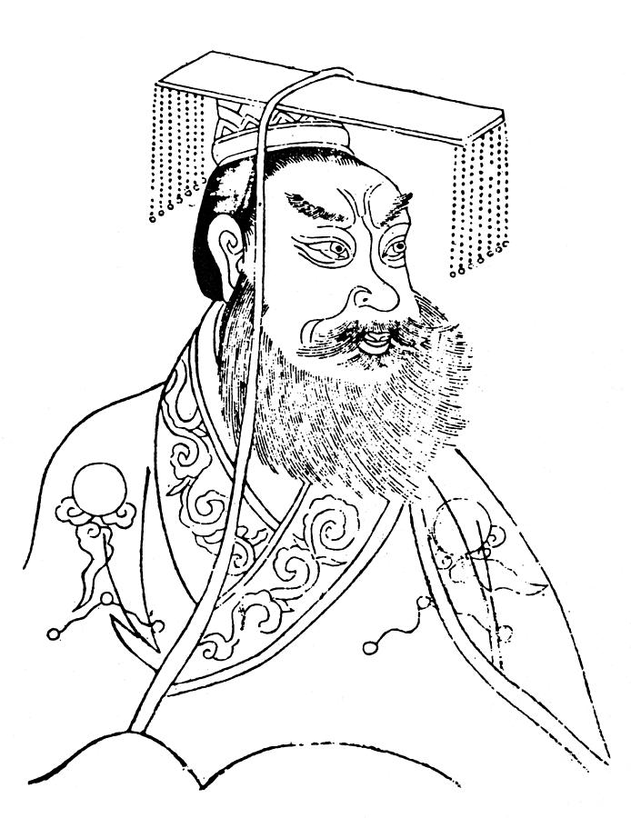 Shih Huang Ti (259-210 B #1 Drawing by Granger
