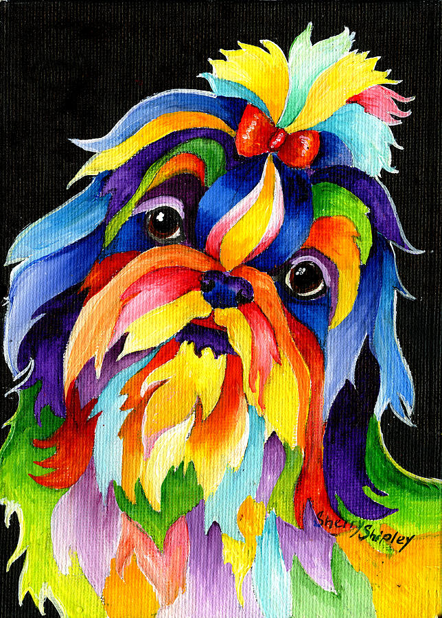 Abstract Painting - Shih Tzu #1 by Sherry Shipley