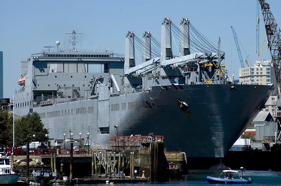 Ship In Drydock, Boston, Ma #1 Photograph by Eunice Harris