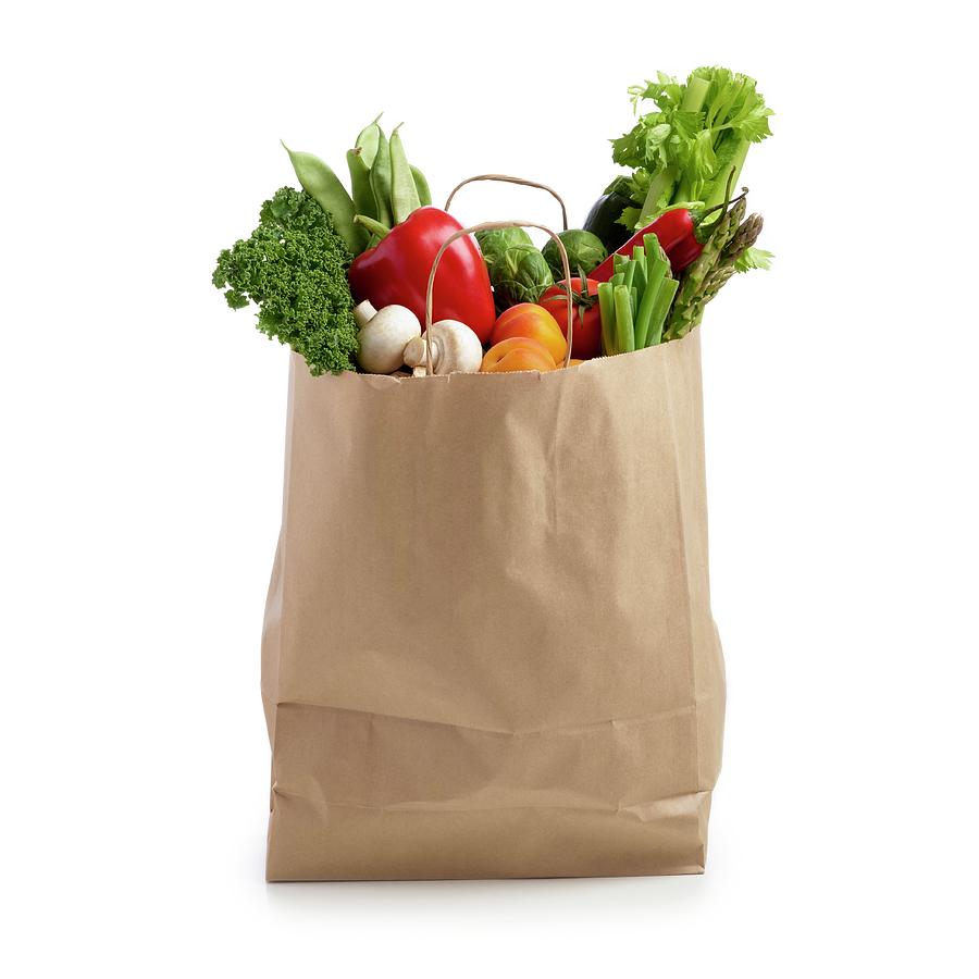 Shopping Bag Full Of Fresh Produce #1 Photograph by Science Photo Library