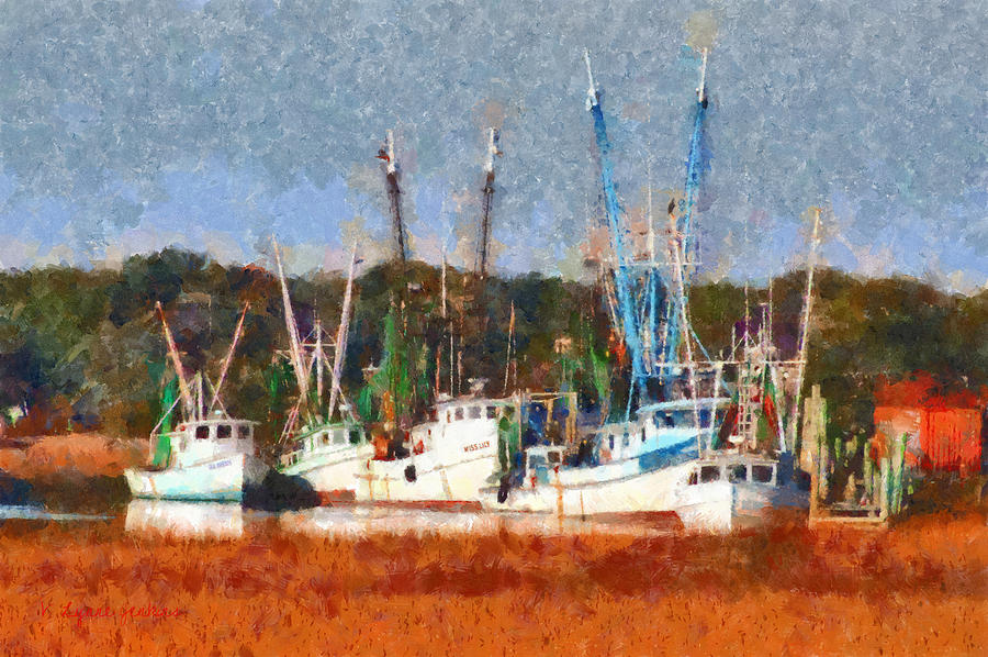 Shrimp Boats Too #1 Painting by Lynne Jenkins