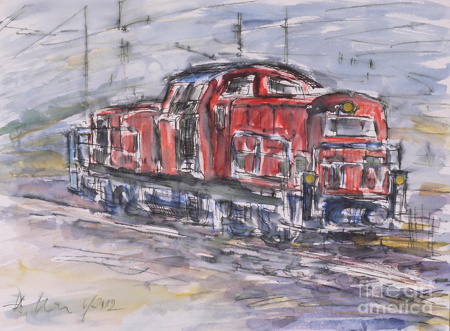 Shunting locomotive #1 Painting by Almo M