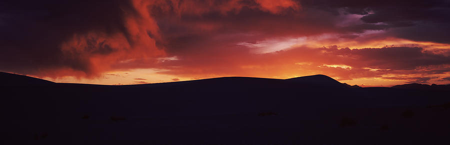 White Sands National Monument Photograph - Silhouette Of A Mountain Range At Dusk #1 by Panoramic Images