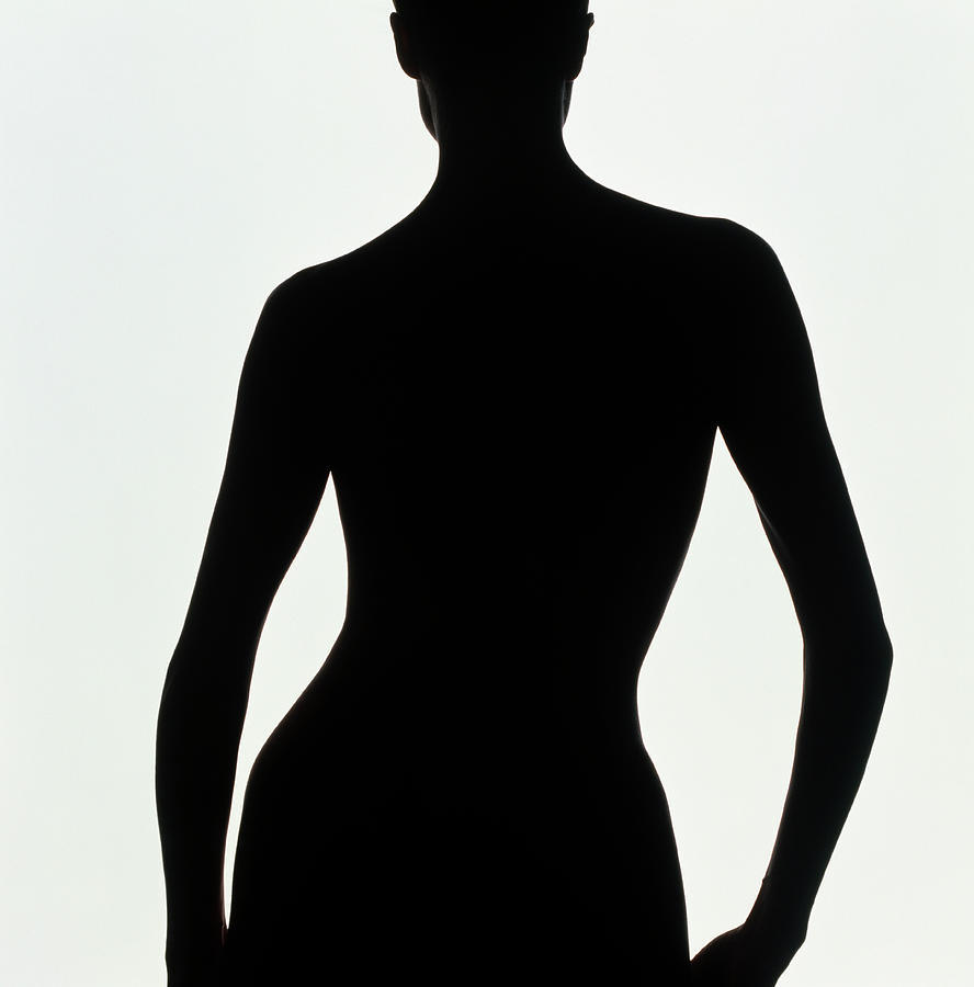 Silhouette Of A Naked Standing Woman Back View Photograph By Phil