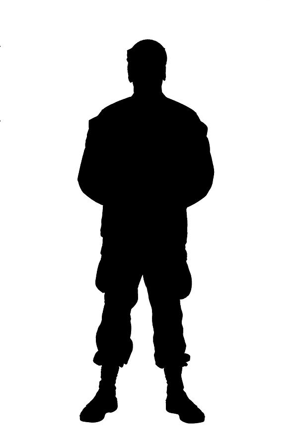 Silhouette Of Soldier In Camouflage #1 Photograph by Oleg Zabielin