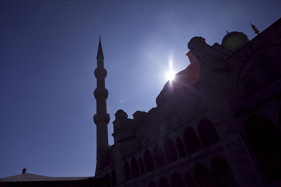 Silhouettes of Blue Mosque Istanbul Turkey #1 Photograph by Raimond Klavins