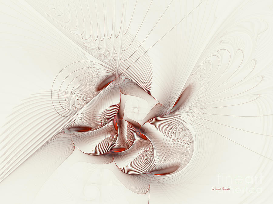 Silver and Red #1 Digital Art by Deborah Benoit