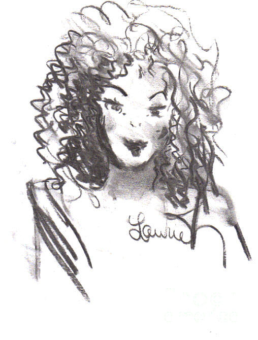 Girl Drawing - Simply Red by Laurie Lundquist