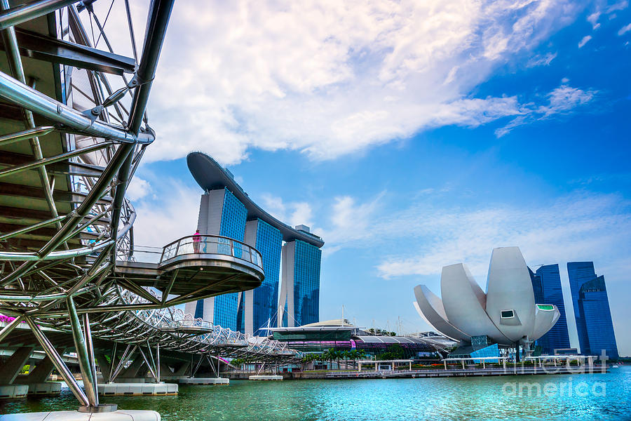 Singapore city skyline #1  by Luciano Mortula
