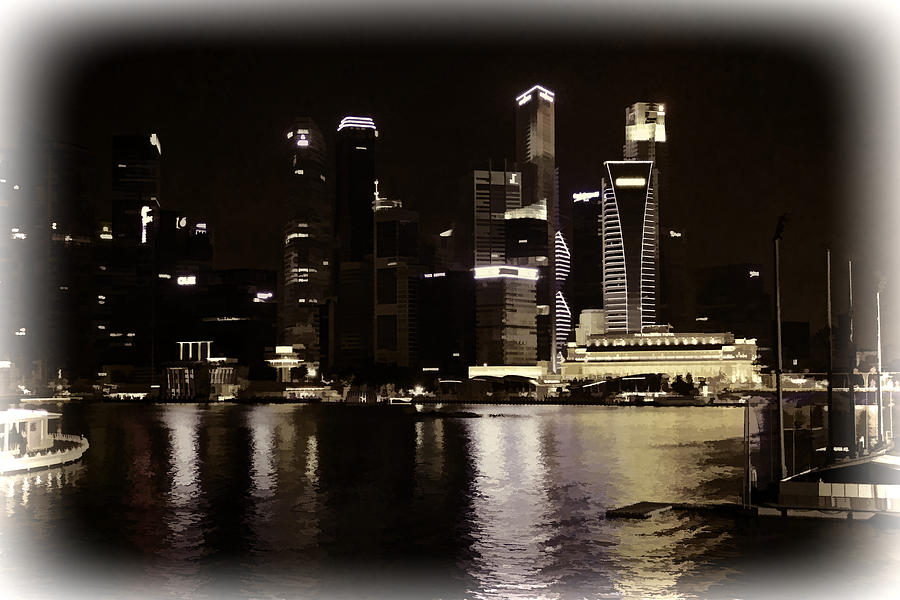 Singapore skyline as seen from the pedestrian bridge #1 Photograph by Ashish Agarwal