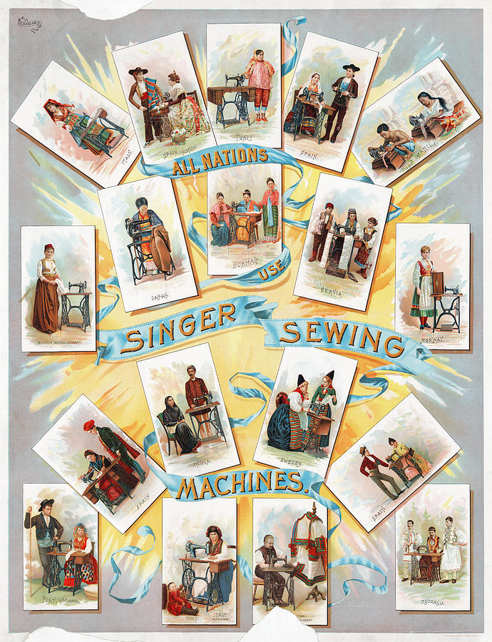 Singer Sewing Machine Ad #1 Painting by Granger