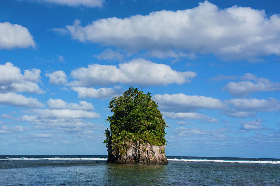 Beach Photograph - Single Rock At Coconut Point In Tutuila #1 by Michael Runkel