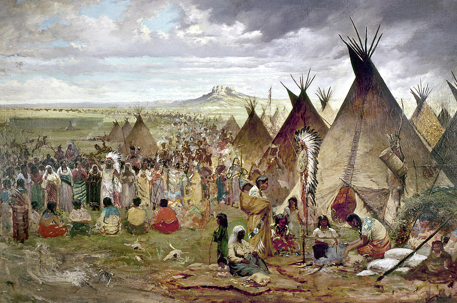 Sioux Encampment #1 Painting by Granger