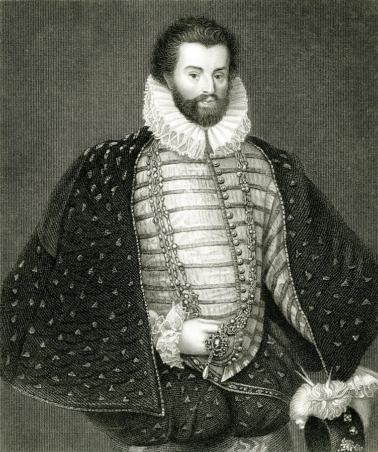 Sir Christopher Hatton Lord High Drawing By Mary Evans Picture Library 