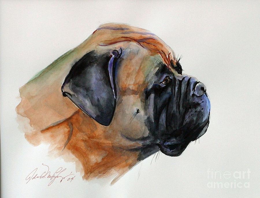 Bullmastiff Painting - Sister #1 by Adele Pfenninger