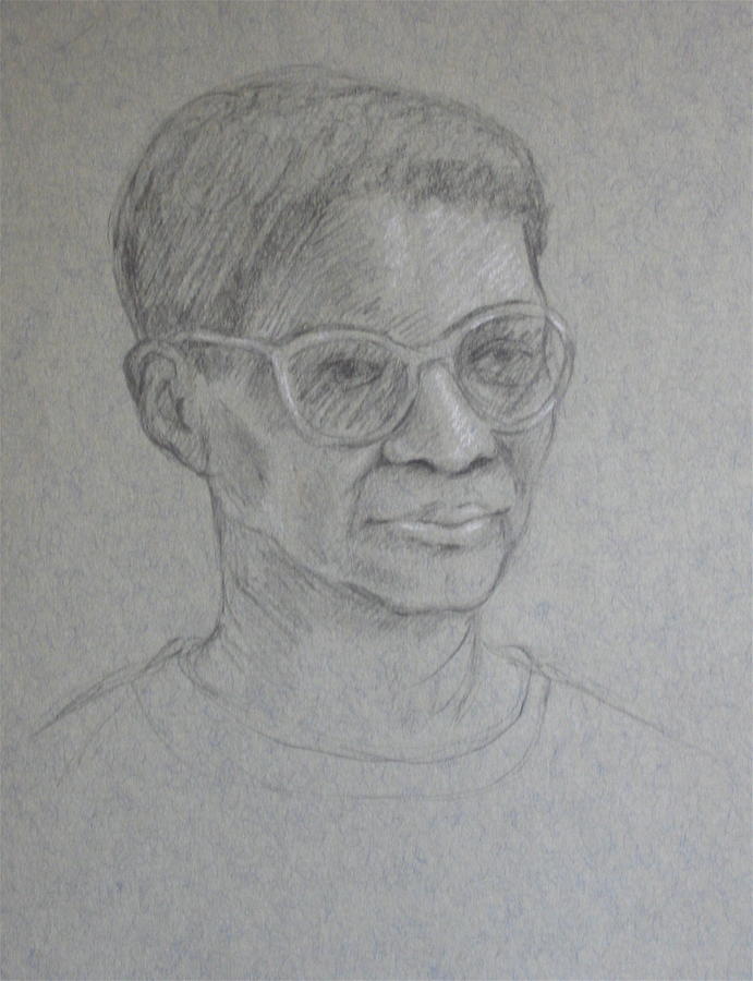 Portrait Drawing - Sister Nancy by Deborah Dendler