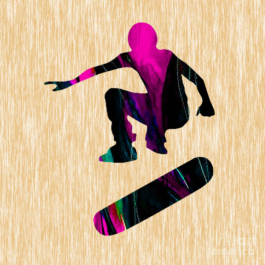 Skateboarder Mixed Media - Skateboarder #1 by Marvin Blaine