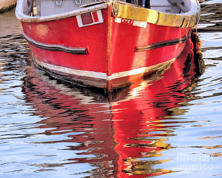 Skiff Water Reflections Photograph by Janice Drew