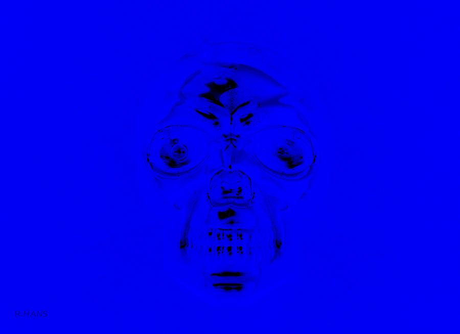 SKULL in BLUE #1 Photograph by Rob Hans