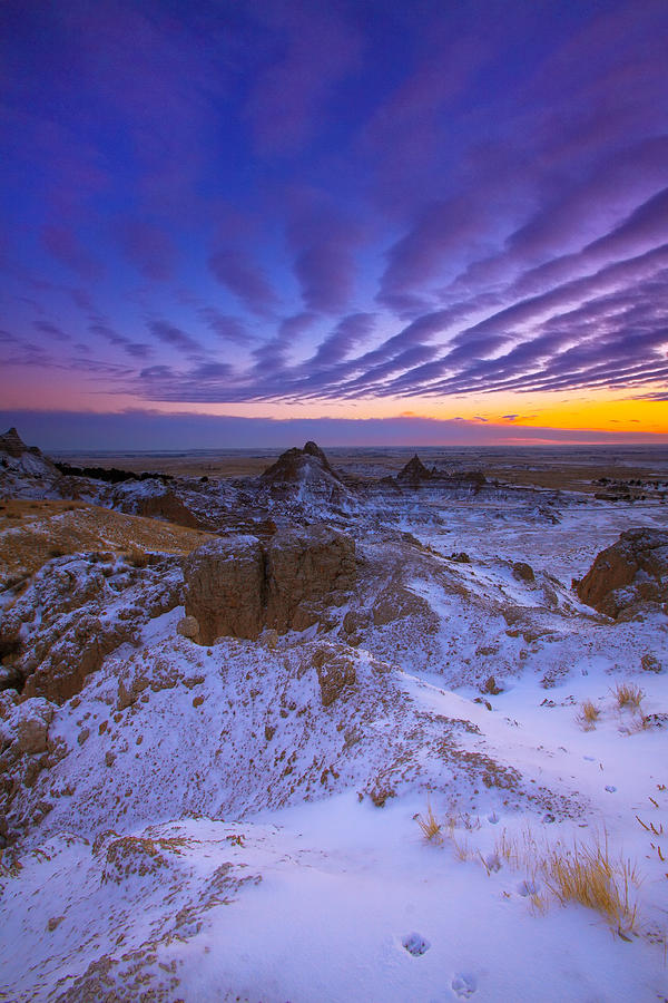 Badlands National Park Photograph - Sky Lines #1 by Kadek Susanto