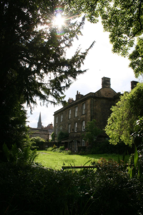 Skylight Peeking Through Mansion Trees In Old Victorian Manor House - Peak District - England #1 Photograph by Doc Braham