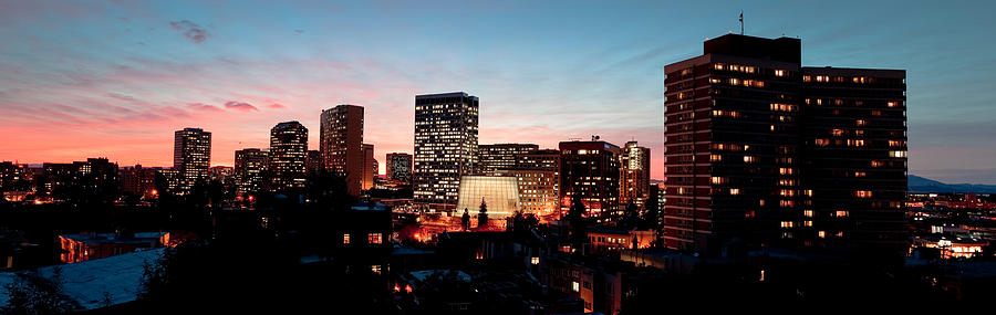 Skyline At Dusk, Oakland, California #1 Photograph by Panoramic Images