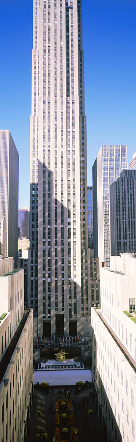 Architecture Photograph - Skyscrapers In A City, Rockefeller #1 by Panoramic Images