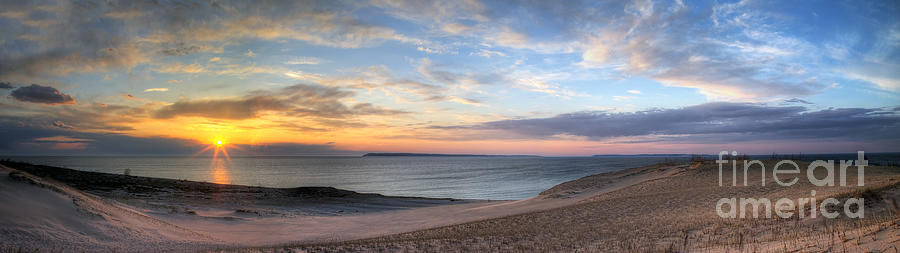 Sleeping Photograph - Sleeping Bear Dunes Sunset Panorama by Twenty Two North Photography Sleeping Photograph - Sleeping Bear Dunes Sunset Panorama by Twenty Two North Photography
