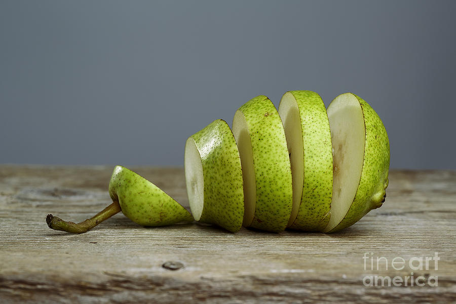 Pear Photograph - Sliced #1 by Nailia Schwarz