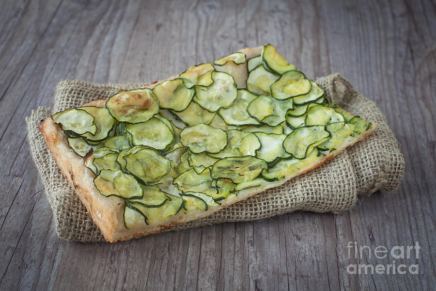 Bread Photograph - Sliced pizza with zucchini #1 by Sabino Parente