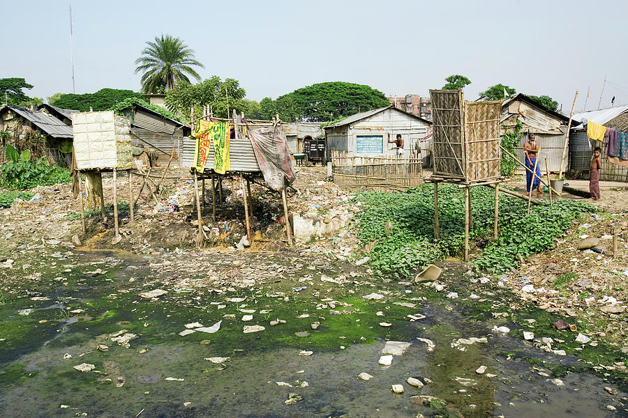 Clothing Photograph - Slum Toilets In Dhaka #1 by Adam Hart-davis/science Photo Library