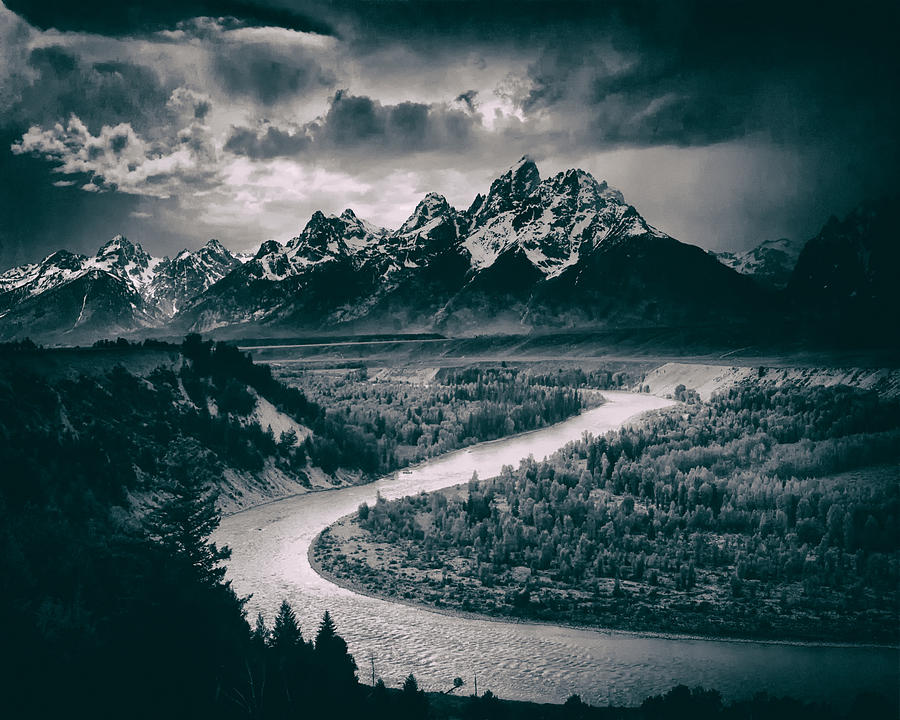 Vintage Photograph - Snake River in the Tetons - 1930s #1 by Mountain Dreams
