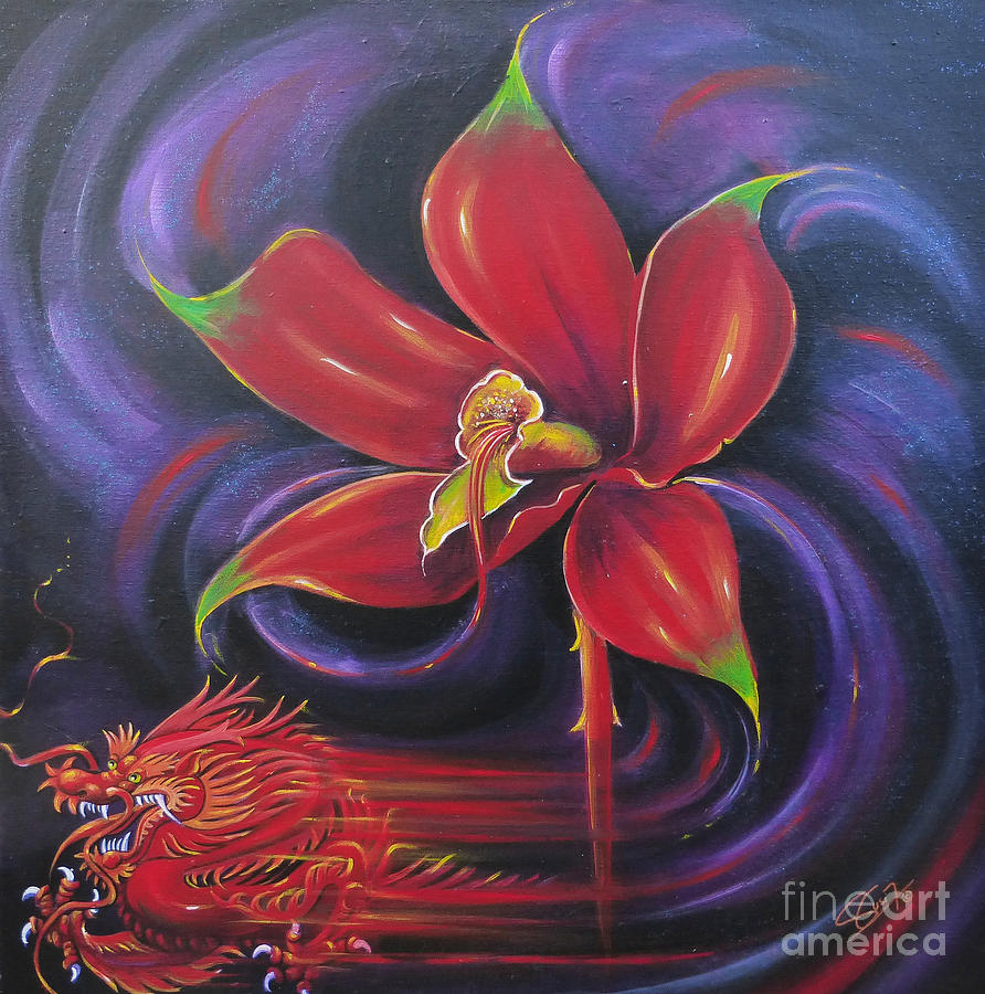 Snap Dragon Painting by Artificium -