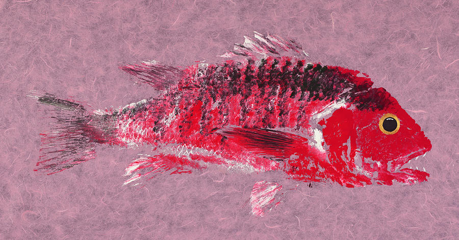 Gyotaku Painting - Gyotaku Snapper by Captain Warren Sellers Gyotaku Painting - Gyotaku Snapper by Captain Warren Sellers