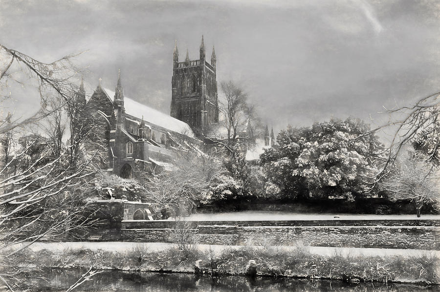 Snow Covered Cathedral 2 Drawing by Roy Pedersen