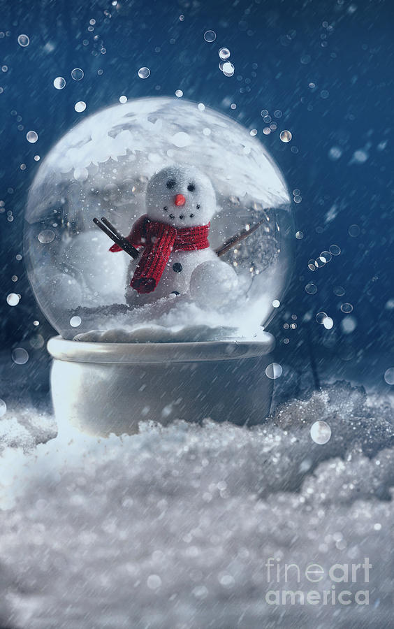 Snow globe in a snowy winter scene #2 Photograph by Sandra Cunningham