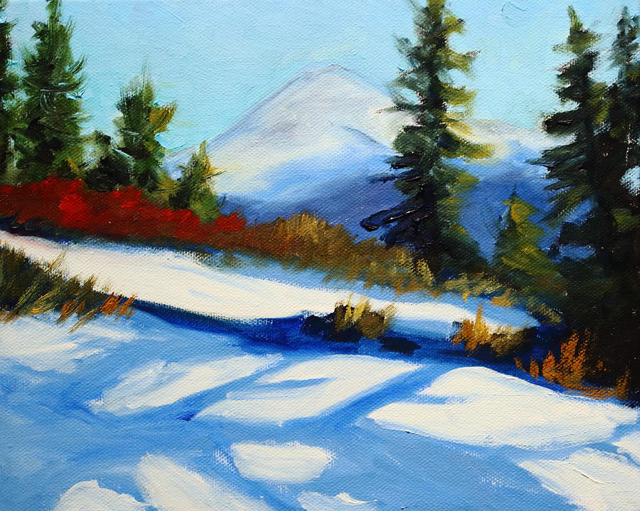 Snow Shadows #1 Painting by Nancy Merkle
