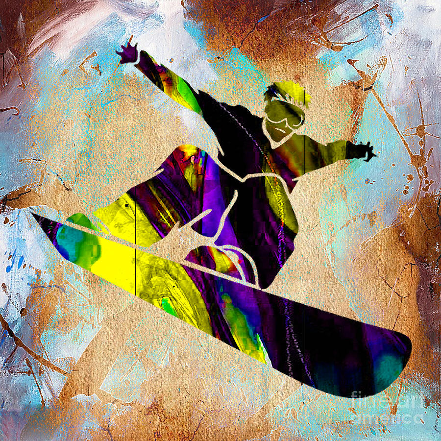 Snowboarder #2 Mixed Media by Marvin Blaine