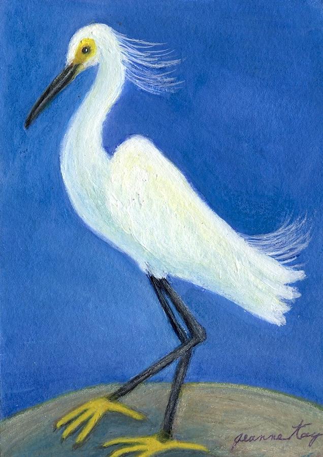 Snowy Egret  #1 Painting by Jeanne Juhos