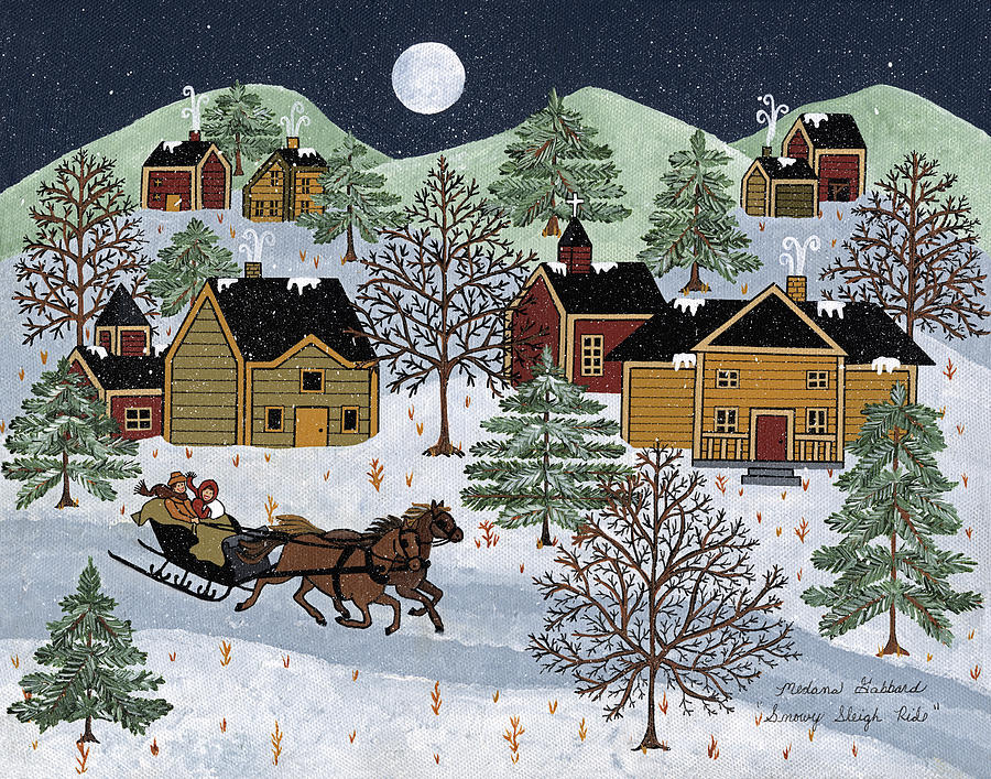 Snowy Sleigh Ride Painting by Medana Gabbard - Fine Art America