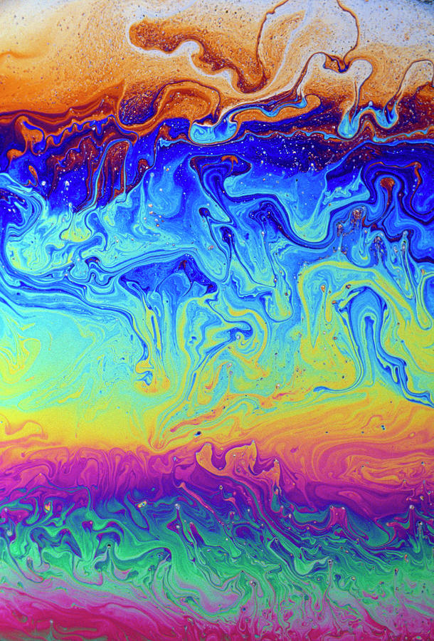 Soap Bubble With Light Interference Patterns #1 Photograph by David Taylor/science Photo Library
