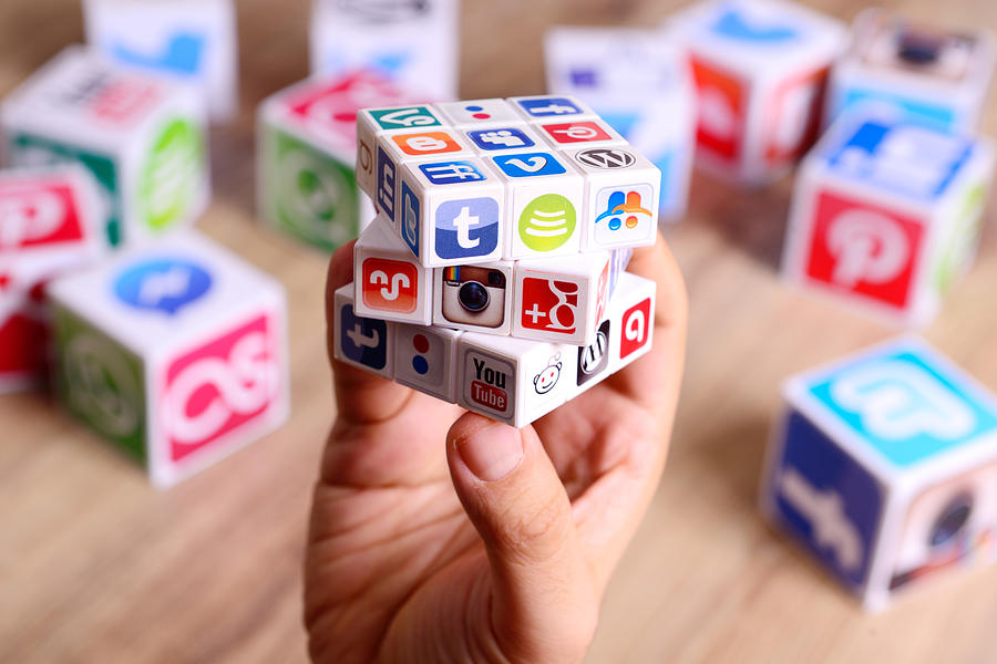 Social media puzzle cube #1 Photograph by Hocus-focus
