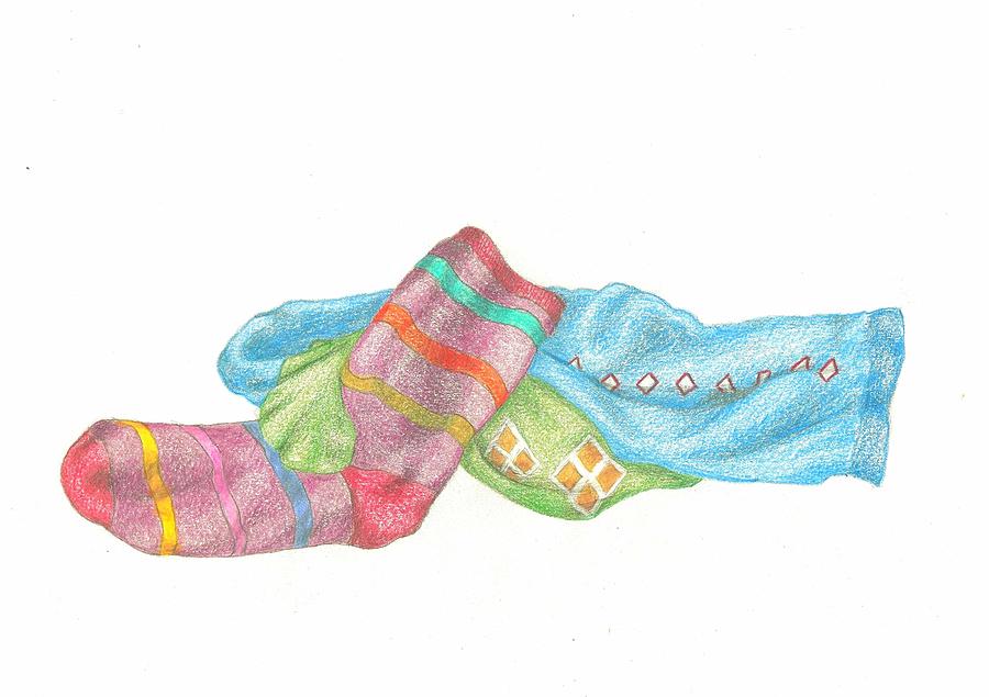 Socks Drawing - Socks 1 #1 by Lew Davis