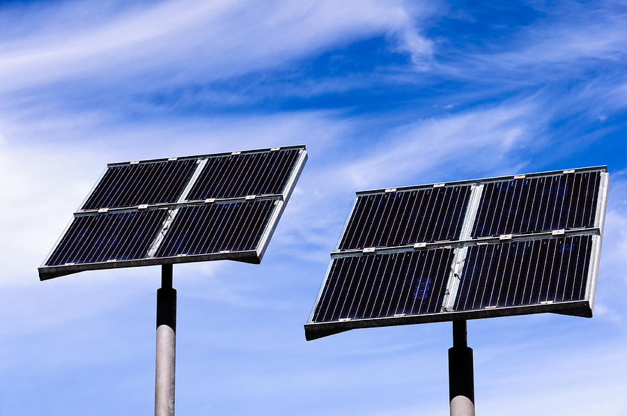 Solar Energy Panels - Blue Sky Photograph